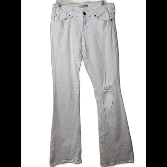 Dear John Denim - Dear John White Flare Jeans - Women's Wide Leg Distressed